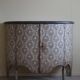 19th-century painted pine wardrobe, Italian cabinetmaker, made in Tuscany.