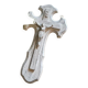 Wooden crucifix white patina aged effect