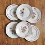Mismatched vintage dinner plates "Spring"
