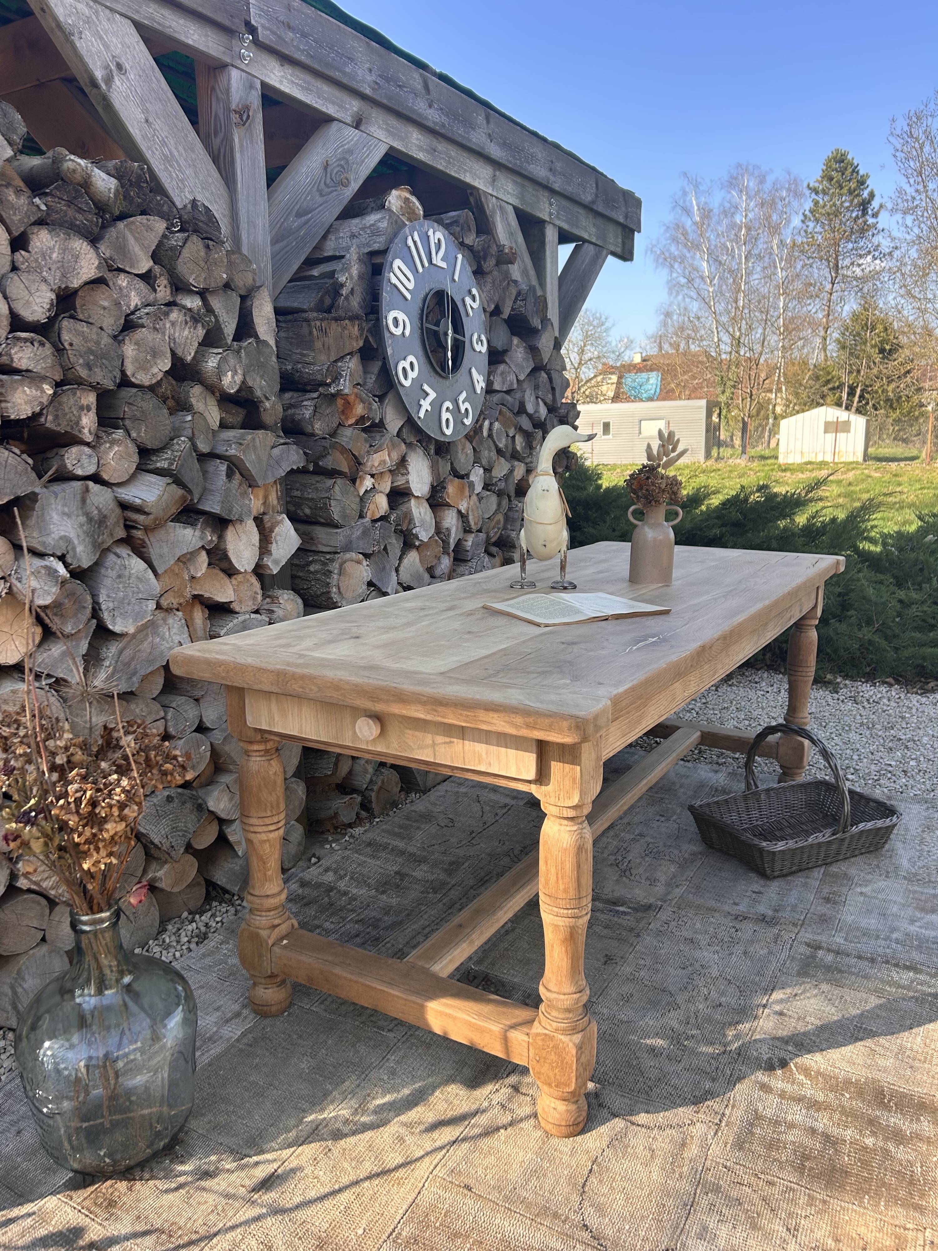 Renovated solid oak farmhouse table