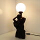 Ceramic love couple lamp and opaline ball