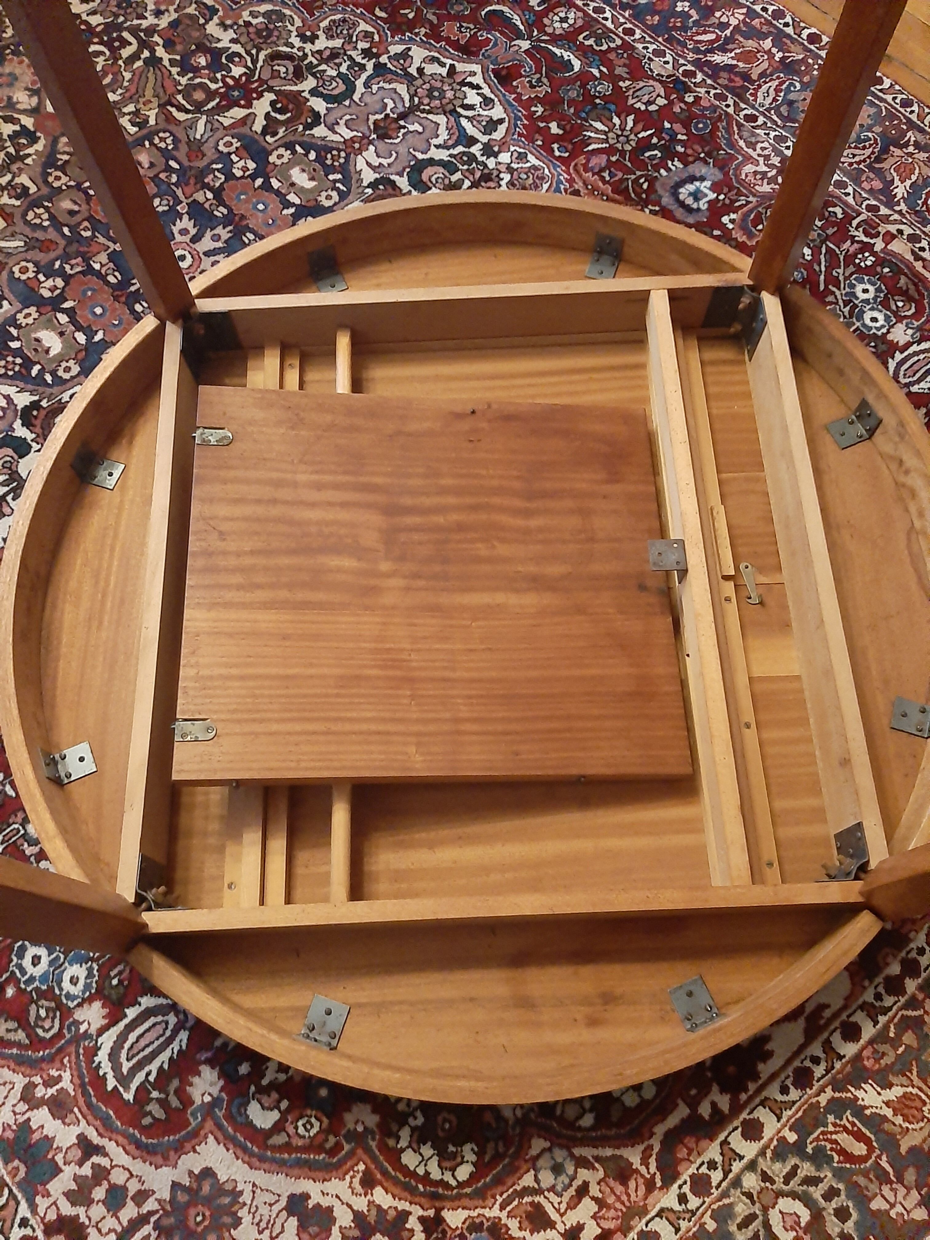 Table ronde extensible scandinave teck vintage