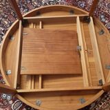 Scandinavian expandable vintage teak round table