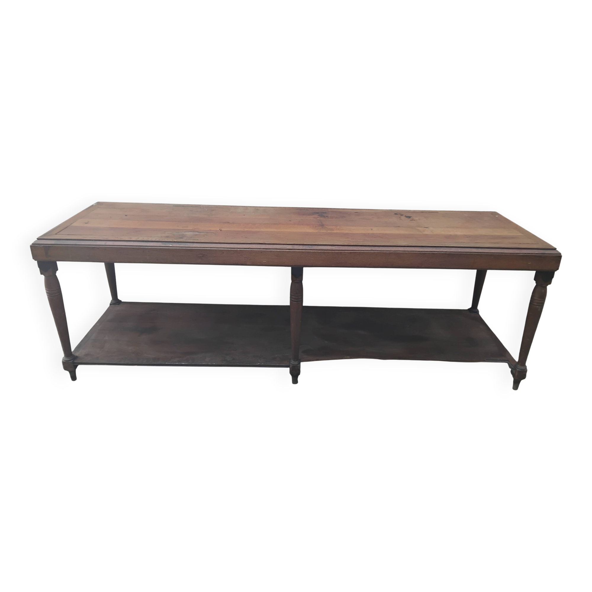 Grande table Drapier ancienne XIX eme meuble métier atelier tissu commerce