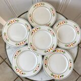 set of 6 colorful flat plates Made in Italy vintage