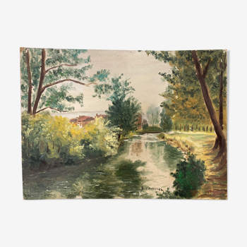 Peinture paysage vintage