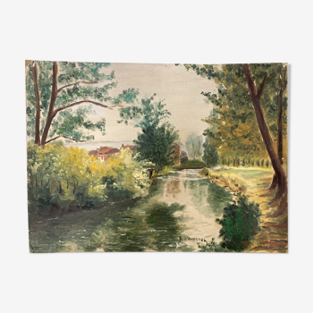 Vintage landscape painting