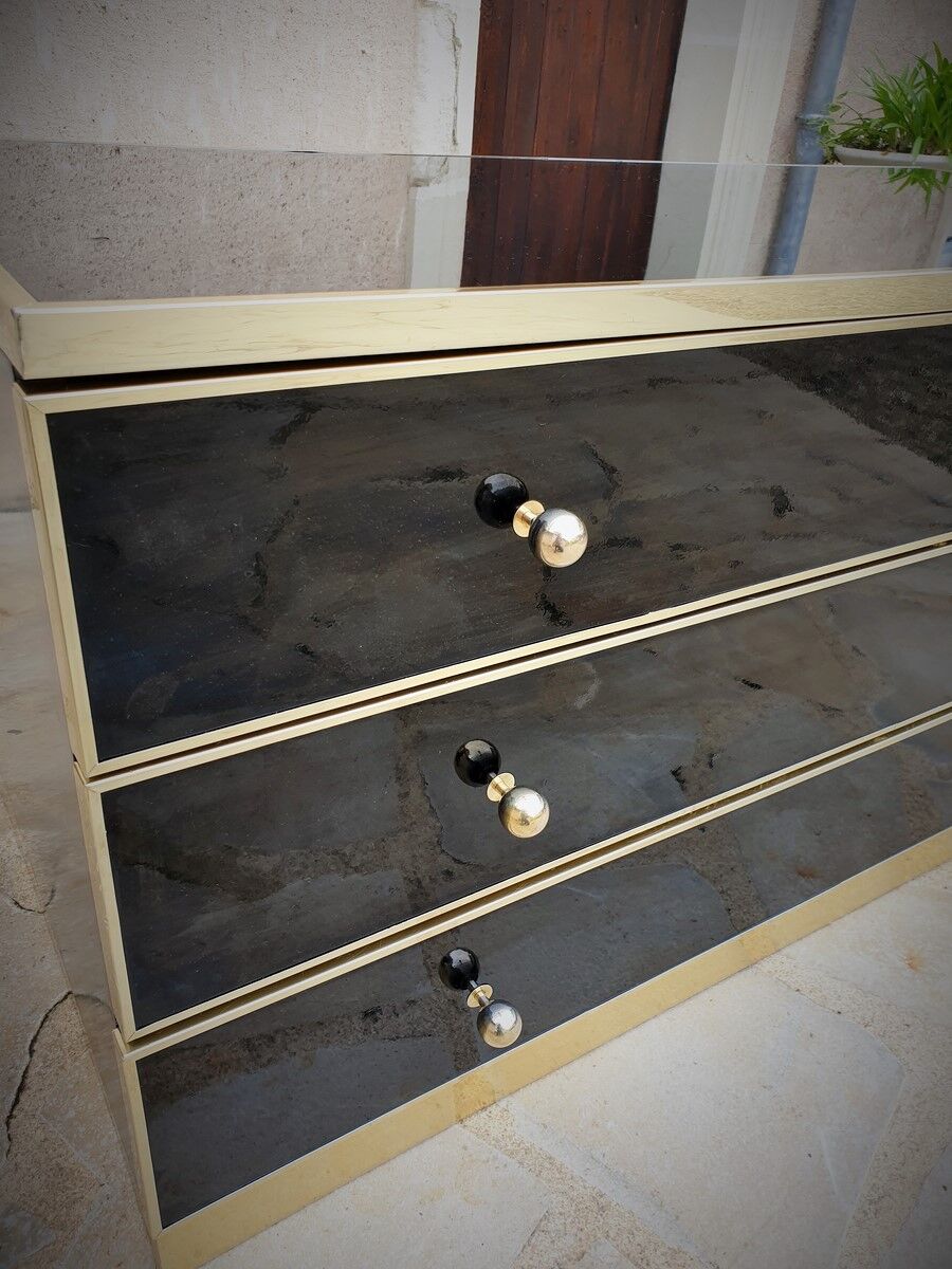 Roche Bobois vintage black lace-up dresser