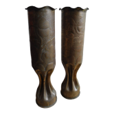 Pair of engraved art trench casings