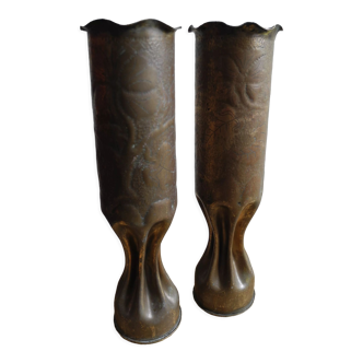 Pair of engraved art trench casings