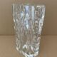 Thick crystal vase by Daum. Sculpted decor in a modernist style. 1960 - 70.