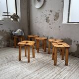 Set of 6 Olof Ottelin stools, Finland 1950.
