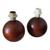 2 wooden lamp bases