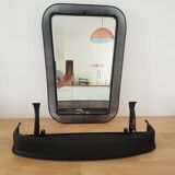 50's mirror and shelf in perforated metal