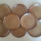 Set of 8 vintage brenne stoneware flat plates