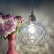 Vintage globe pendant light in transparent glass