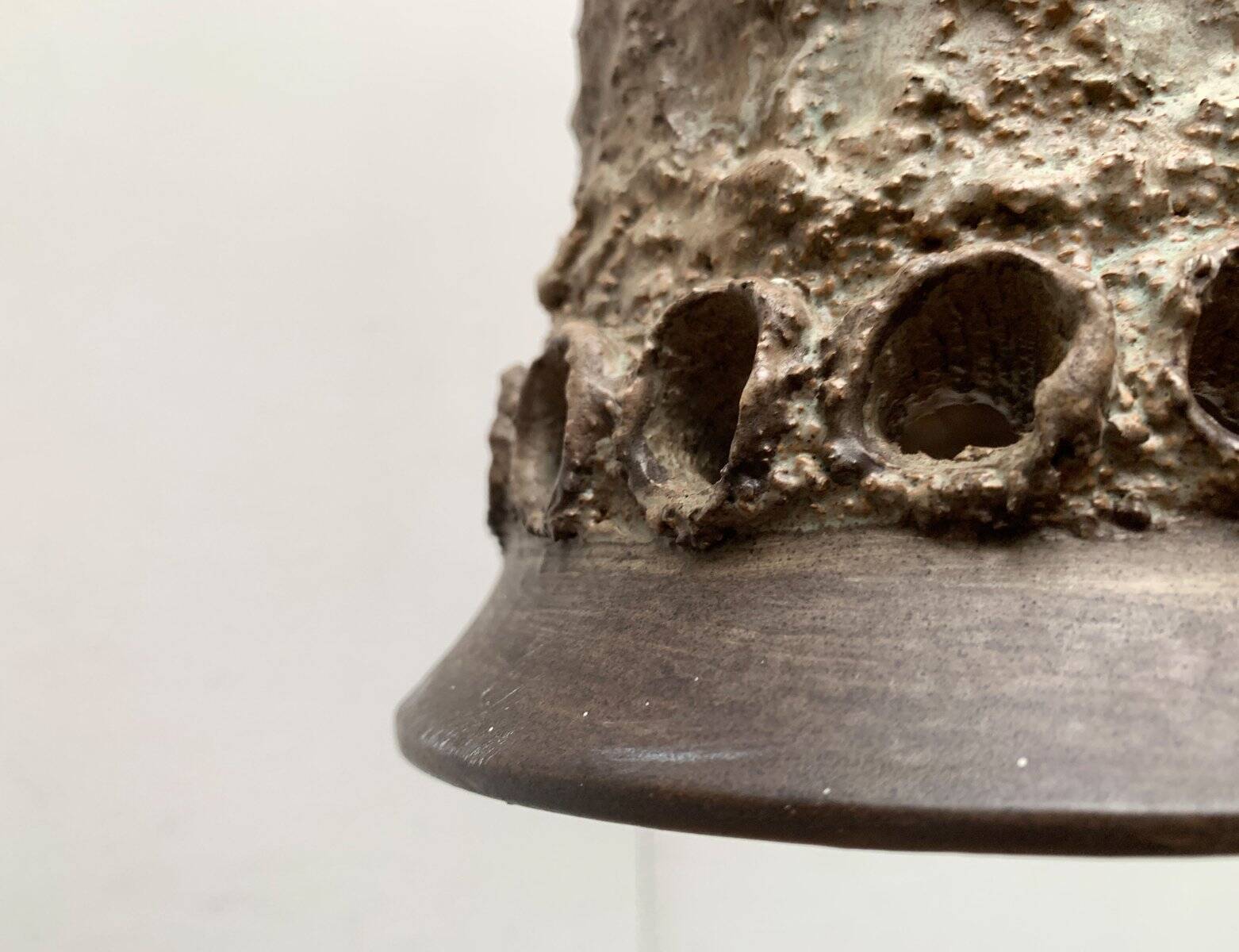 Brutalist ceramic pendant from the mid-century modern period by Judi Kunst.