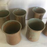 Pichet et ses verres en grès vintage