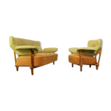 F109 lounge furniture with armchair and matching sofa by Theo Ruth for Artifort 1950
