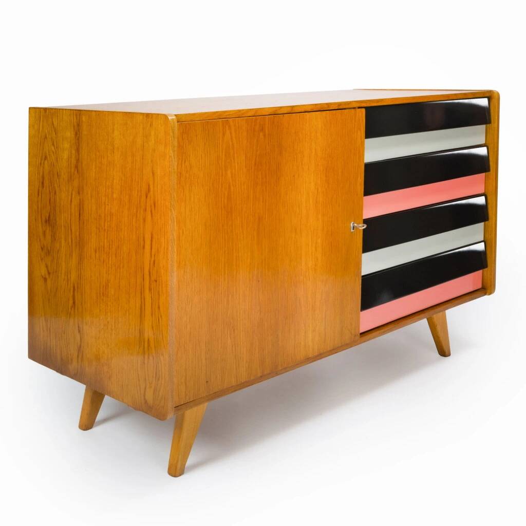 Original U-458 cabinet designed by Jiří Jiroutek in 1958 -  Black & Pink