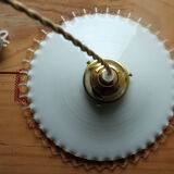 White toothed opaline hanging lamp