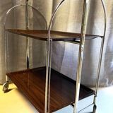 Ancienne & Vintage Table d'Appoint Desserte Pliante Roulante Chariot Bar Design