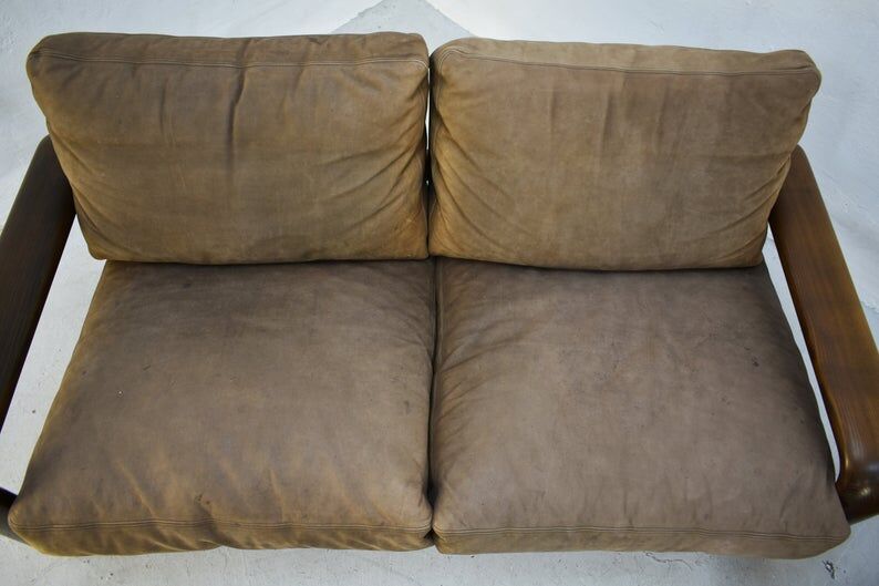 Pair of Rosenthal Studio Line Model Hombre Leather Sofa by Burkhart Vogtherr, Germany 1975