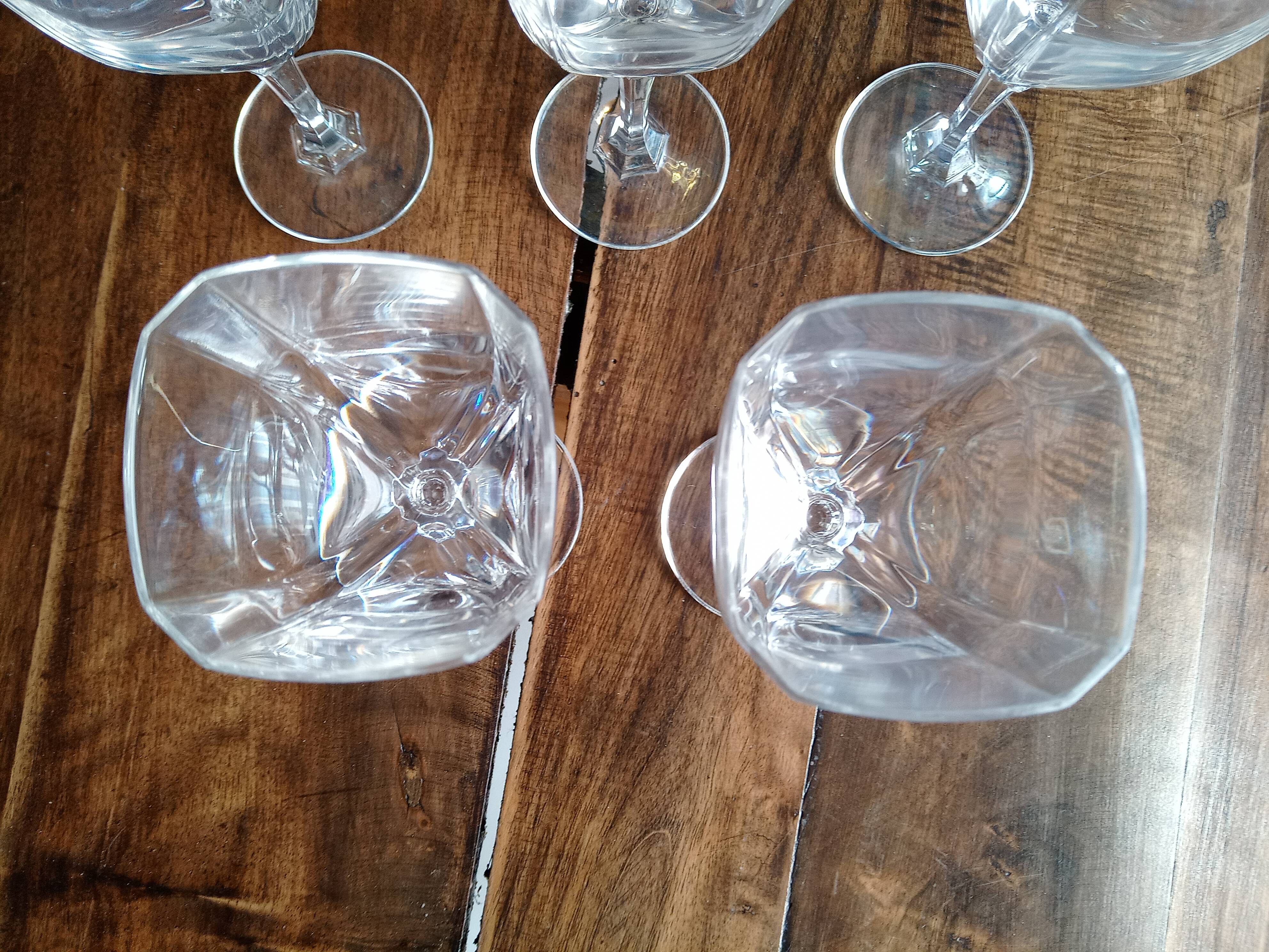 Lot de 5 verres à vin en cristal style art déco