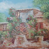 Tableau signé, moulin