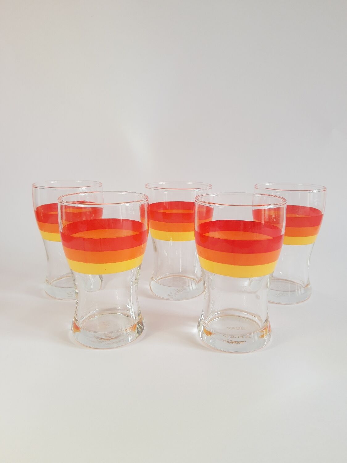 Set of 5 glasses with advertising aperitifs Vabé 1970 vintage