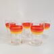 Set of 5 glasses with advertising aperitifs Vabé 1970 vintage