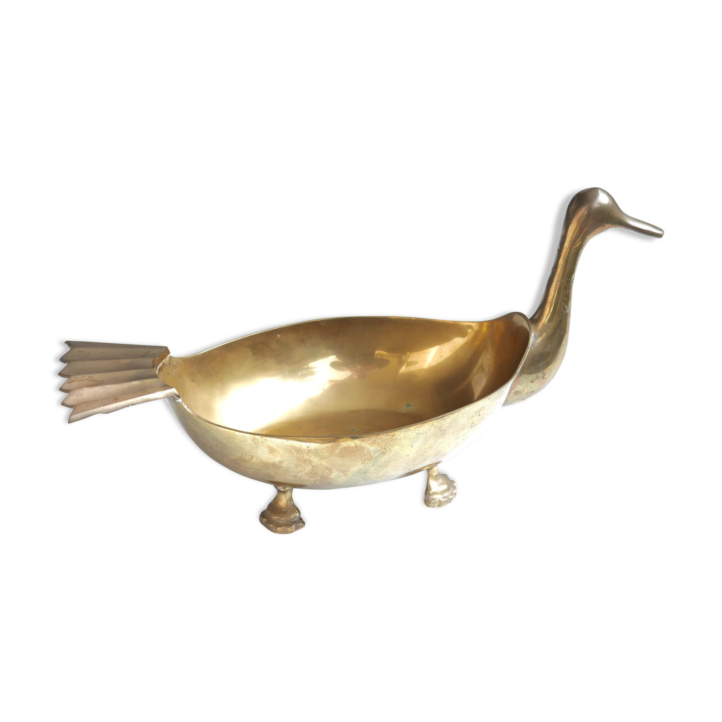 Trinket bowl bird in brass, years 60