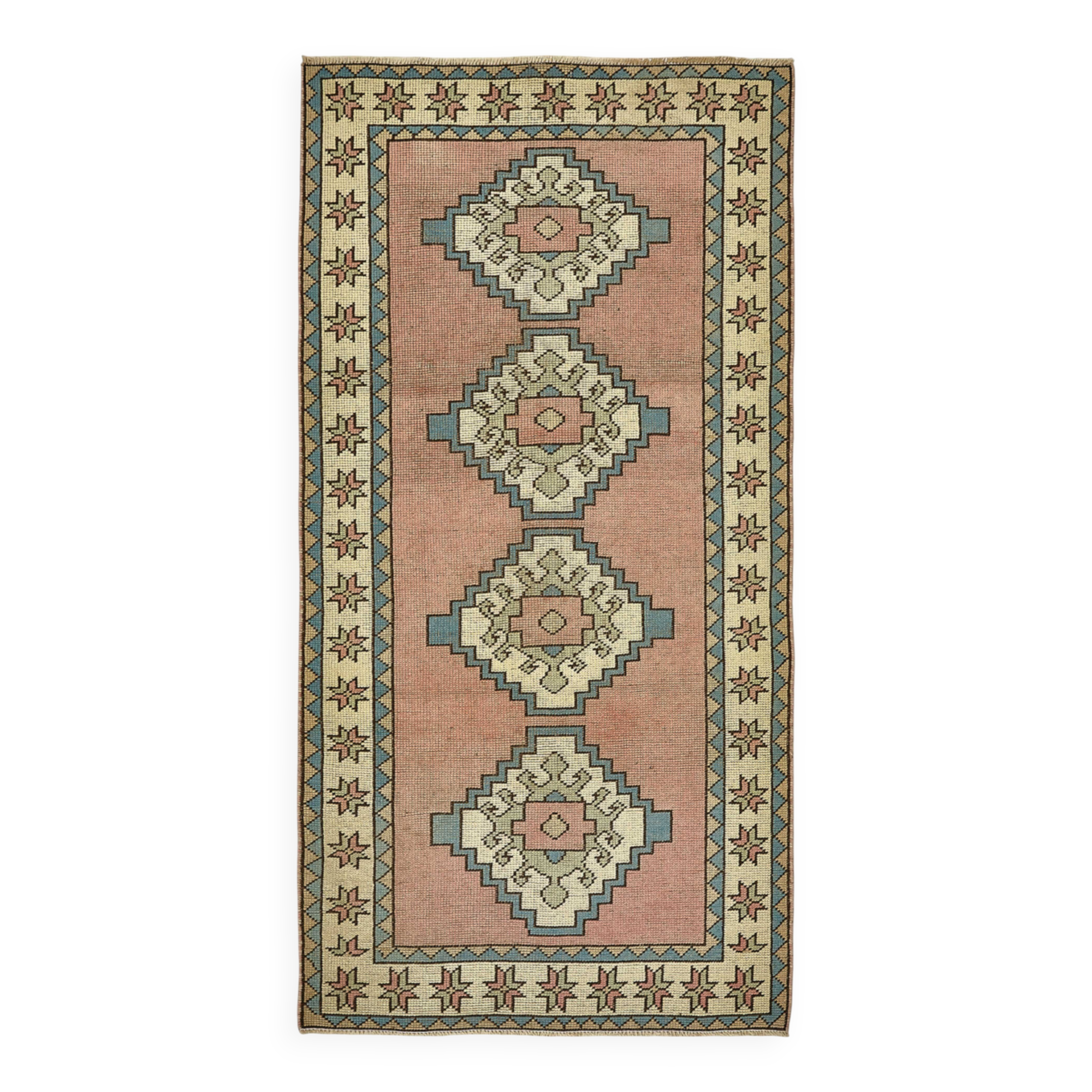 Turkish Vintage Anatolian Rug 104 cm x 196 cm