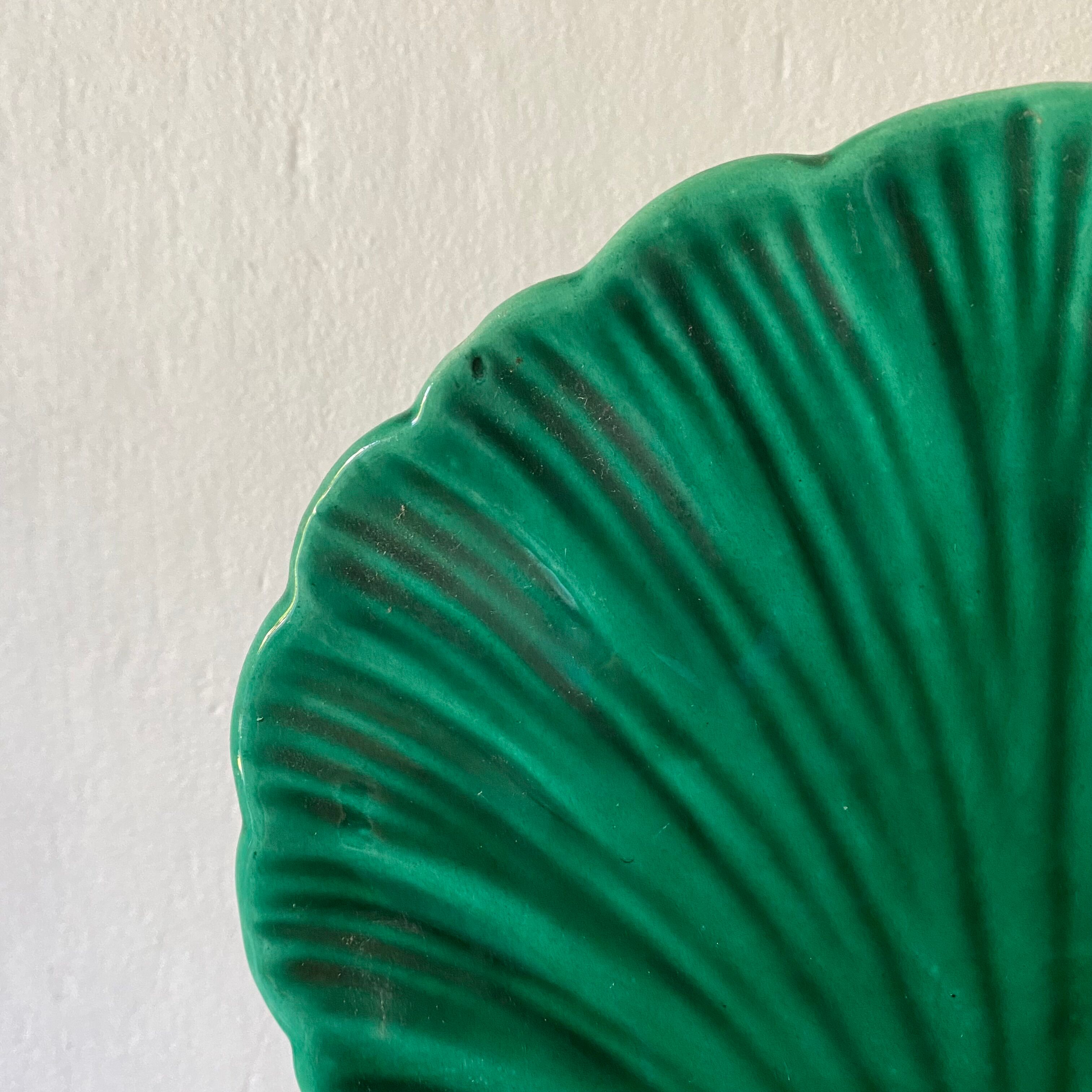 Empty ceramic pocket scallop shell