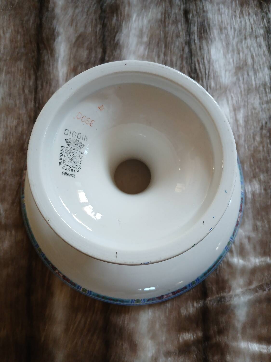 Antique compote dish from Digoin and Sarreguemines