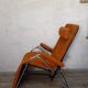 Deckchair Lama chrome vintage fabric