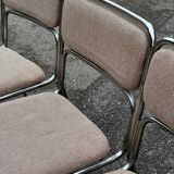 1970s designer chairs in metal and fabric