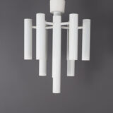 Space age ceiling lamp in white metal by temde, 1970s