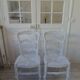 Pair of country-style chairs re-enchanted in pearl gray