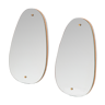 Pair of Scandinavian vintage pear or water drop mirrors, 1960