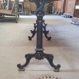 Large bistro table wooden top and cast iron bases -2m56