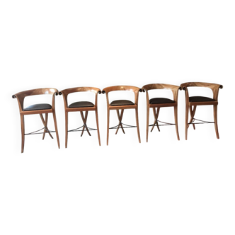 Lot of 5 Art Deco high chairs – 1930s – Origin: Casino de Biarritz