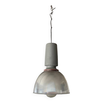 Industrial pendant light aluminum body methacrylate diffuser vintage 70