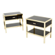 Pair of brass lacquered bedside tables by Michel Pigneres 1970