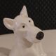 small ceramic fox terrier dog Sargemines 1930/1940