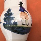 Old pitcher with Breton decoration, Quimper earthenware, HB Quimper