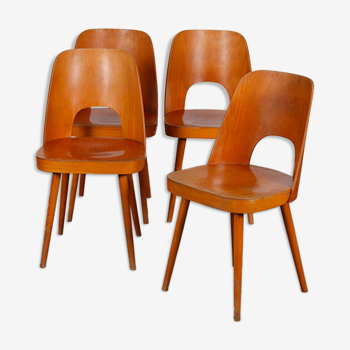 Suite de 4 chaises vintage par Oswald Haerdtl pour Ton, 1960