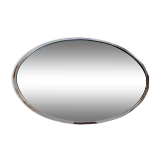 Grand Miroir ovale contour chromé