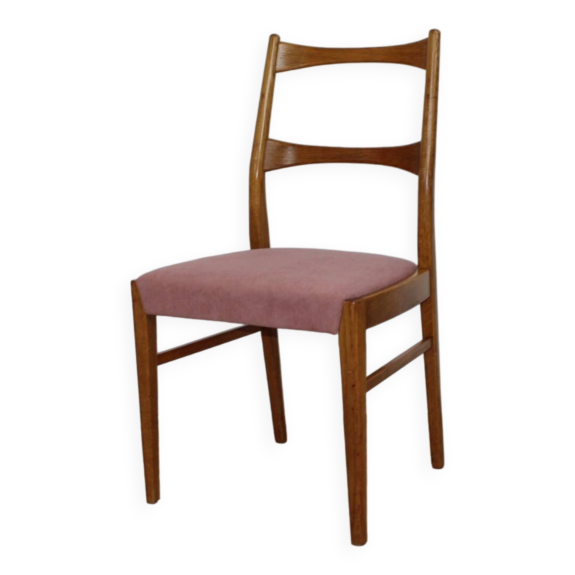 Vintage teak chair with pink velvet in Denmark