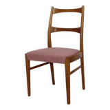 Chaise teck vintage velour rose danemark